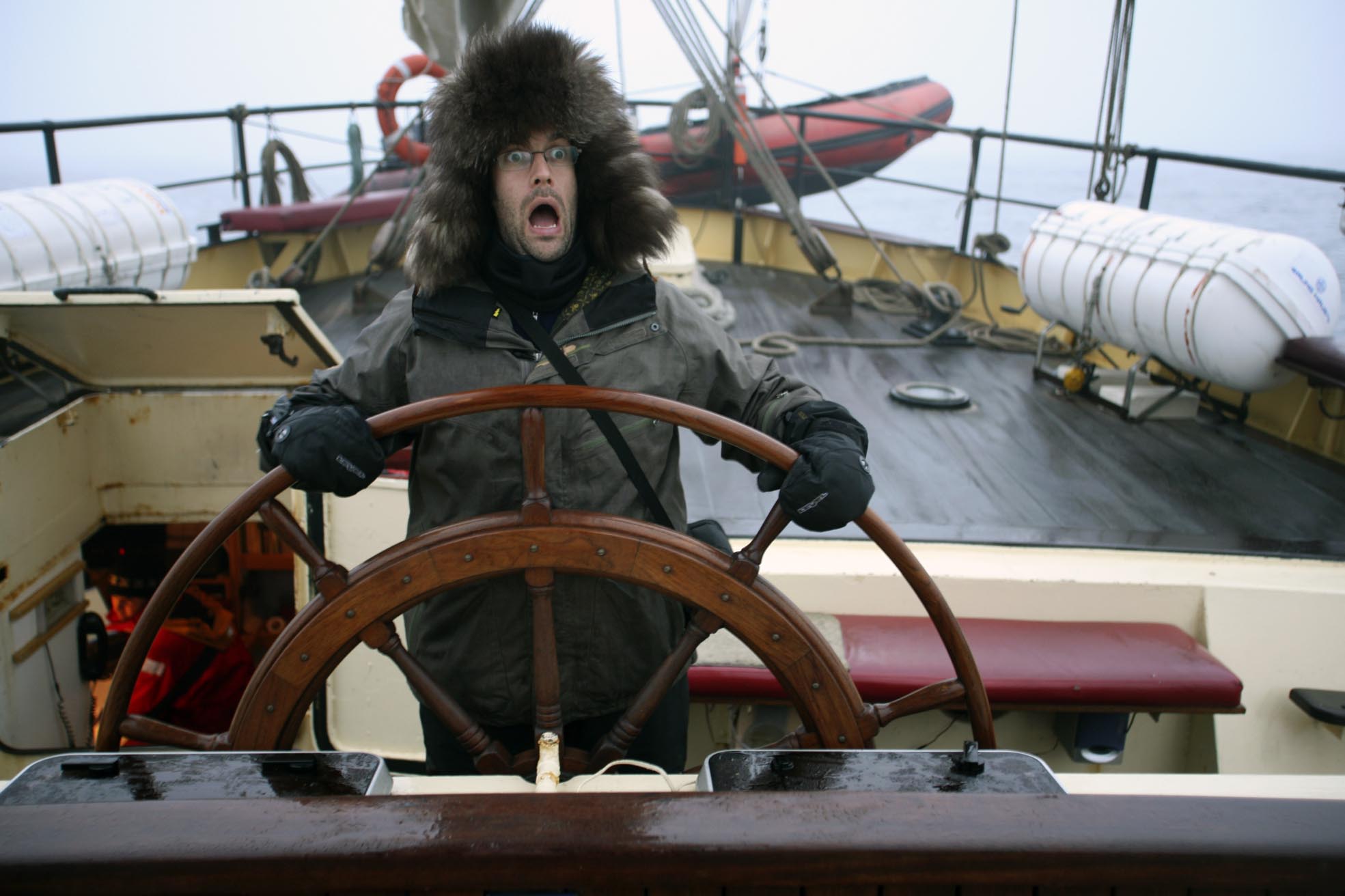 sail boat in Arctic sea