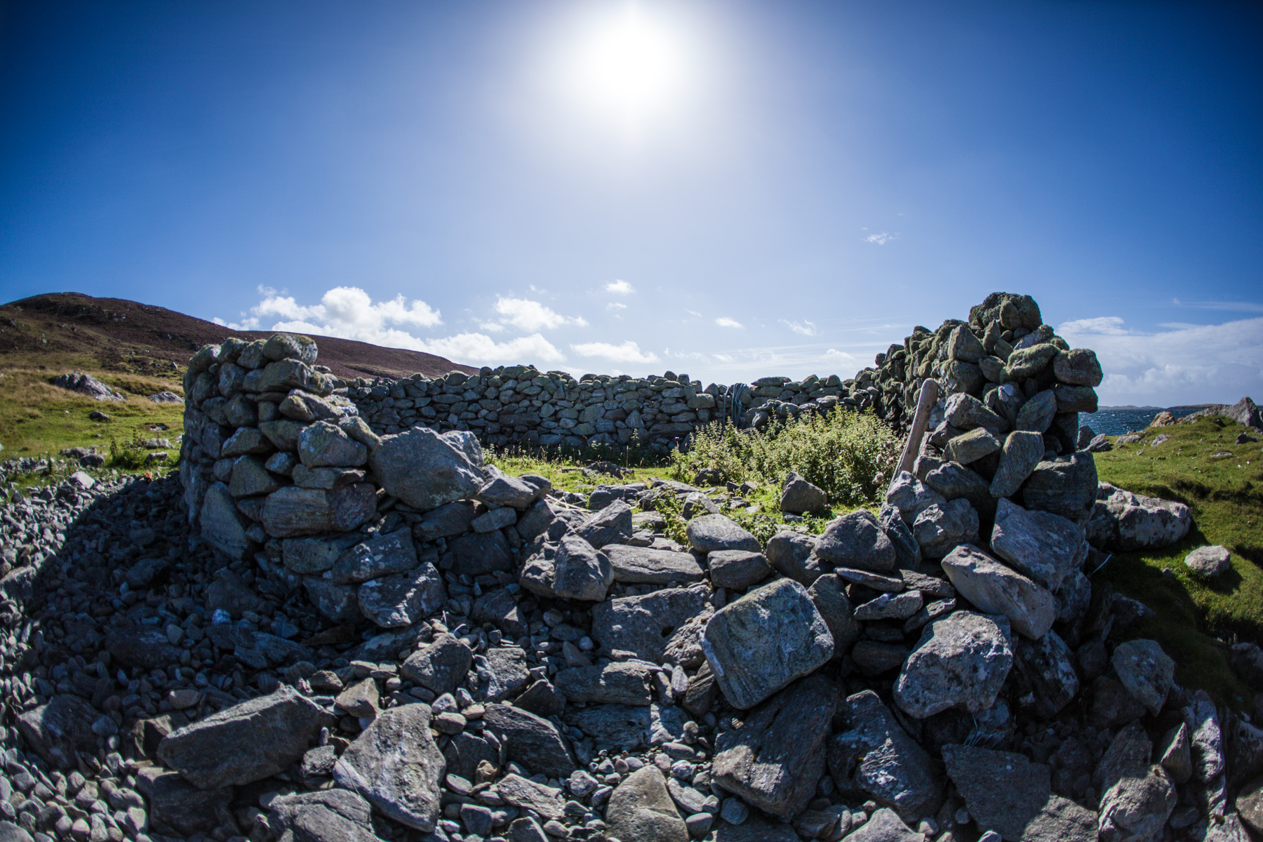 sunlight on rocky outcrop