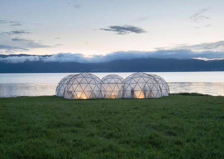 translucent biomes installed on a remote nordic island