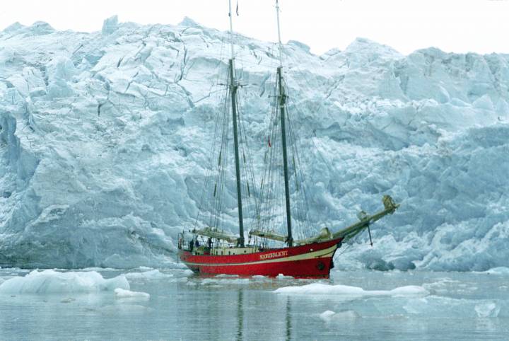 sailing boat in Arctic waters